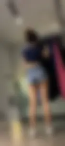 Tight asian girl denim shorts and legs