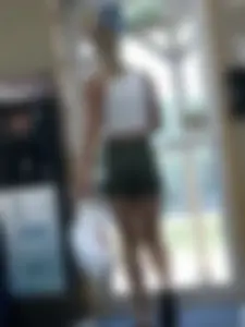 Brunette College Babe Tight Booty Sweatshorts VPL