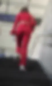 Hot minx in a slutty red outfit