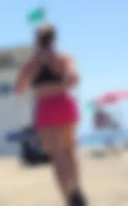 Fit girl with Tiny Sports Bra out for a Jog