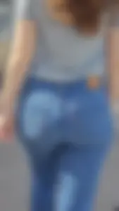 Nicely shaped girl in tight blue jeans (OC)