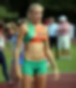 Candid track girls and runners