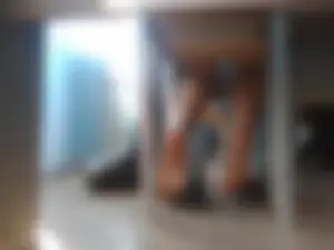 Classroom Under Table Creepshot of a Teen with Her Shoes Off - Barefoot Candid