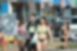 Sexy Florida beach bikini girls, some topless
