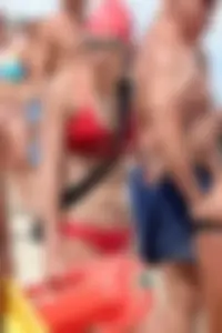 Lifeguard tournament girls on the beach