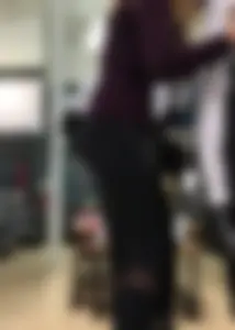 Dicks employee in tight leggings with an incredible ass