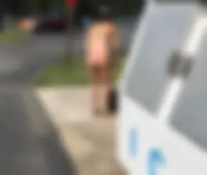 Girl in Underwear City Street Creepshot
