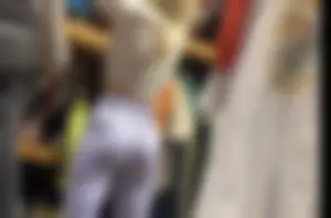 Tight petite college blonde girl with a plump ass in pastel purple leggings (vtl)