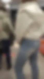 Nice jeans ass in the waiting line