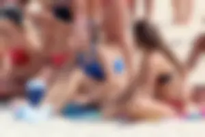Lifeguard tournament girls on the beach