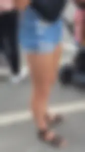 Milf with tight ass in jean shorts