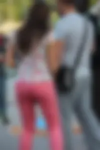 Pink jeans babe with a nice ass and bonus skinny babe in jeans