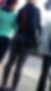 Great Booty And Legs in Tights on a Street Crosswalk Creepshot
