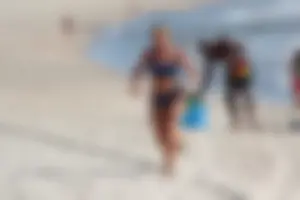 Lifeguard tournament girls on the beach