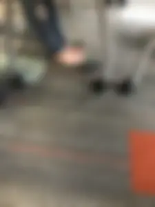 Legs in Tight Jeans and Slippers Candid Photos