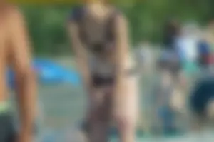Amazing Sexy Casual Volleyball Player in Swimsuit on the Beach Creepshots Collection