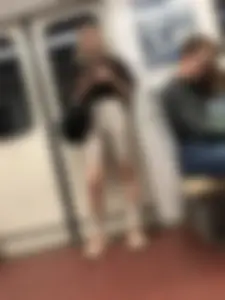 Girl in Spandex Shorts and Sneakers Subway Train Creepshots