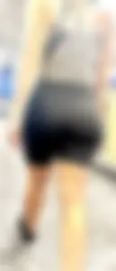 Curvy Foreign PAWG blck spandex shorts