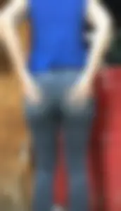 Big Hot Booty in Tight Jeans - Girl Touching Her Ass Cheeks Creepshots