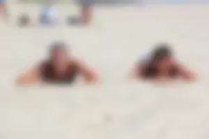 Lifeguard tournament girls on the beach
