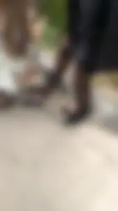 Candid College Teens Changing Shoes on the Street Creepshots