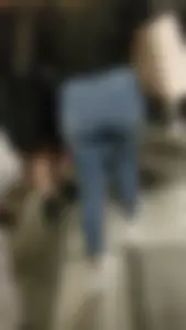 Cute little ass at the train station with a VPL