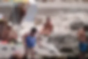 Nude girls on a beach in Hvar, Croatia