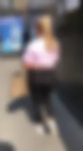 Another Blonde in See Through Leggings