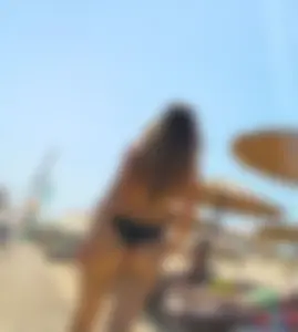 Black thong bikini babe with an incredible ass