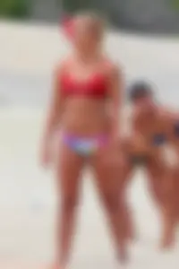 Lifeguard tournament girls on the beach