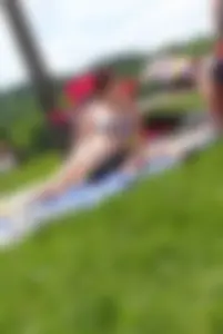 Thick chick with big boobs in bikini