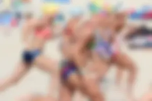 Lifeguard tournament girls on the beach