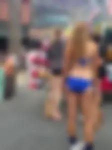 Hot Girl in Swimsuit on the Street Market Creepshot