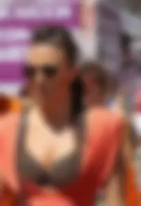 Boobs out in public in either bikini tops or bras