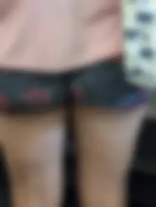 Nice bubble in tight shorts at library