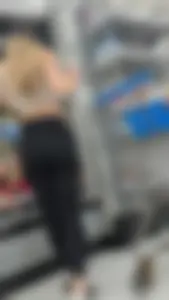 Blondy tight Girl in black legging. OC