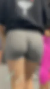 Tight Grey Gym Shorts (Crazy Vpl and Bends Over)
