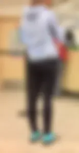 Milf at the pharmacy in tight leggings with a nice booty