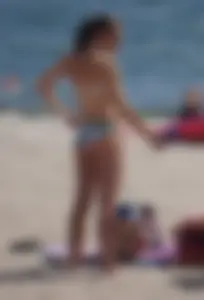 2 cute beach girls in bikinis