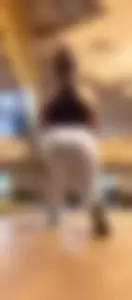 Sexy brunette gym girl in different leggings with a nice ass