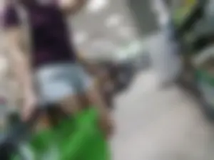 Grocery store blonde with a nice ass in tight white shorts
