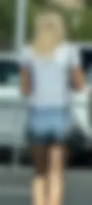 Sexy blonde with a GREAT ass in tight short shorts