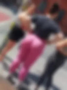 Thick fat German ass in pink leggings (OC, pics)