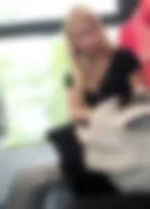 Hot busty blonde on train