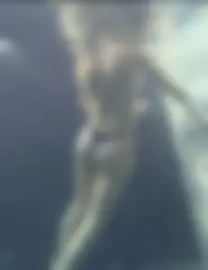 Sexy Tall Blonde in Blue Bikini caught underwater🌊
