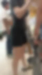 2x1 milf with beautiful butt and small waist, and girl in very tight black lycra shorts [OC]