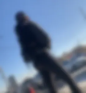 Slim thick teen at bus stop