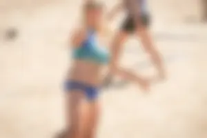 Beach volleyball babes in bikinis