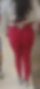 Fat ass Latina in red tiktok leggings
