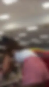 Sexy girl showing some cheek in shorts at Target